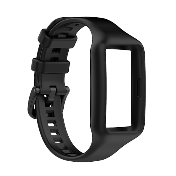 Svart Svart Silikonklokkereim kompatibel med Huawei Band 7