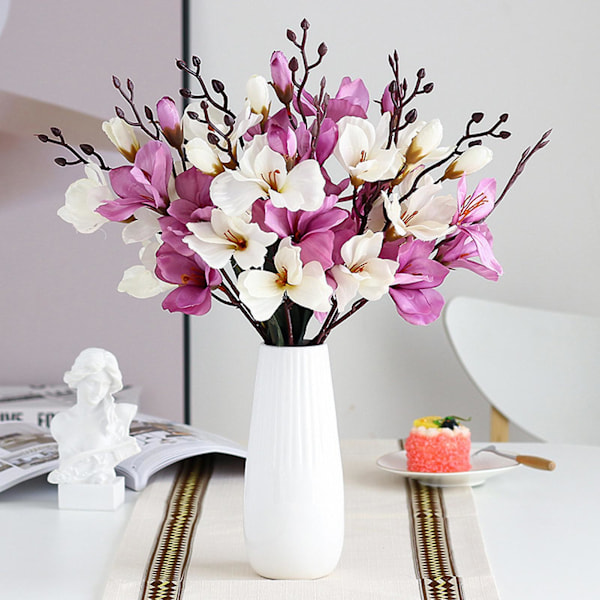1 Bundt Kunstig Gladiolus Landskabspleje Bordplade Ornamenter Kunstig Silkeblomst Stue Simulationsplante til Have White