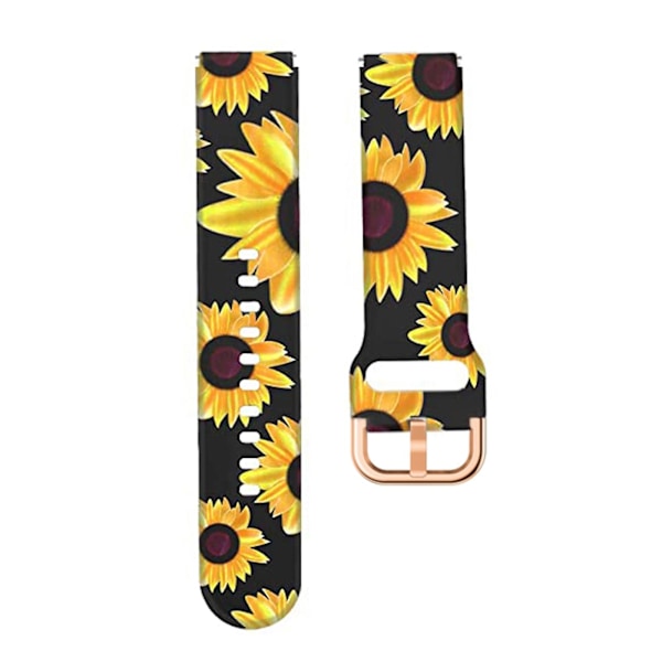 Black Sunflower Svart Solros kompatibel med Xiaomi Haylou Ls01 Silikon Tryckt Klockarmband