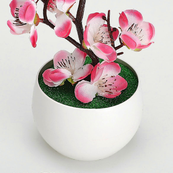 Simulerede potteplanter, falske blomster, bonsai, simulerede vintersødgrene, bonsai, simulerede blommeblomster, kunstige blomster pink