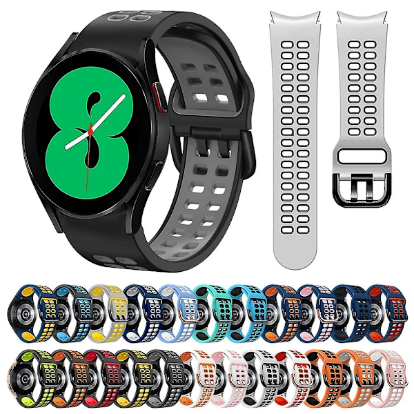 Rosa Hvit Rosa Hvit Silikonklokkereim kompatibel med Samsung Galaxy Watch 4 44mm