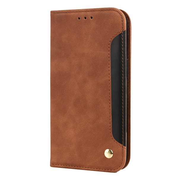 Etui til iPhone 13 brun Business Lommebok med Kortholder Flip med fargetilpasning
