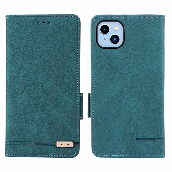 Etui til iPhone 14 MAX Søblå Magnetisk Retro Wallet med Kortholder business