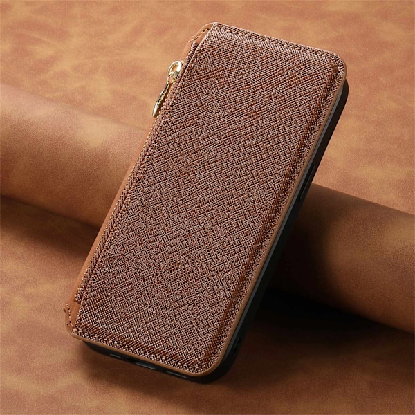 Etui til iPhone 15 Plus brun Magnetisk deksel sugekopp adsorberer Flip
