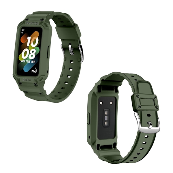 Armygrønn TPU-klokkereim kompatibel med Huawei Band 7 / 6 / Honor Band 6
