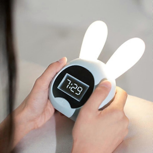 Børns Lys Vækkeur Sød, Kanin Vækkeur Usb Led Vågn Op Vækkeur Kreativ Kanin Be
