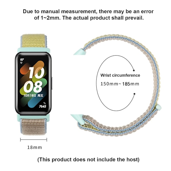 Indigo Indigo Nylon Loop Spänne Klockarmband kompatibelt med Huawei Band 7