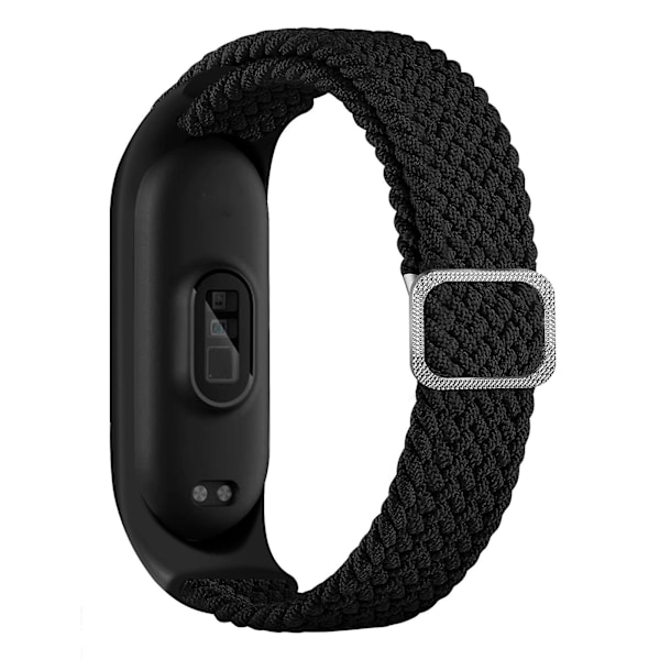 Sort Sort kompatibel med Xiaomi Mi Band 6 / 5 / 4 Nylon Flettet Urrem