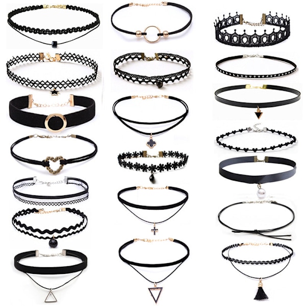 Dame falsk krage Avtakbar halv Choker / Halskjede Kombinasjon T suit 24-10 sets