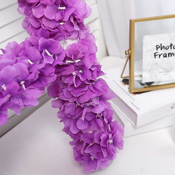 33 jalkaa Tekokukkia Hortensia Seppeleet Silkki Wisteria Köynnökset Kodin Sisustus Juhlat Häät Puutarhakoriste Pakkaus 10 (Sininen) Purple