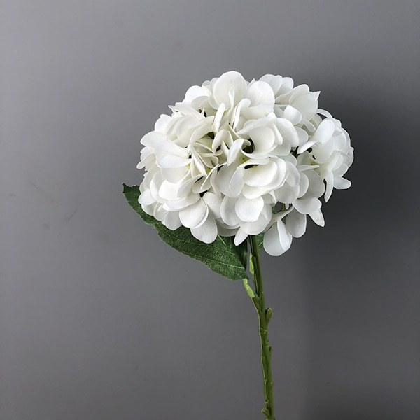 Kunstig Hortensia DIY Bryllupsblomst Veggdekor Falske Blomsterrekvisitter White