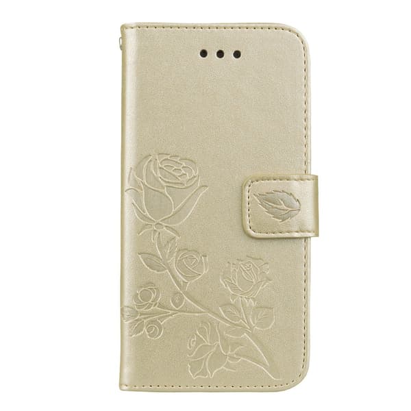 Etui til iPhone 13/iPhone 14 Tyrant Gull Rose Preget 3D-preget Lommebok med Kortholder Flip
