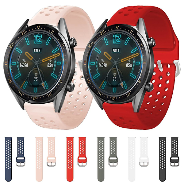 Sort Sort kompatibel med Huawei Watch Gt2e Åndbar Porøs Rem
