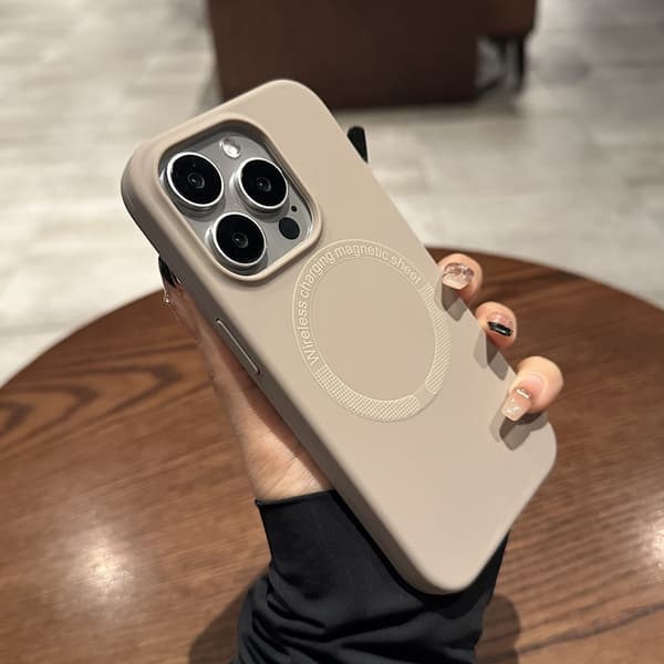 Fodral för iPhone 15 Pro Flytande Silikon Magnetiskt Silikon Grå Noz25131