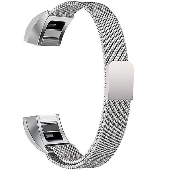 Sølv Sølv Rustfritt Stål Magnetisk Armbånd kompatibelt med Fitbit Alta, 130-170mm