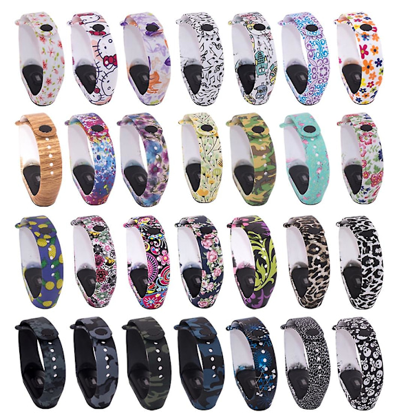 Style11 Style11 Silikone Maleri Håndledsrem kompatibel med Xiaomi Mi Band 3 & 4