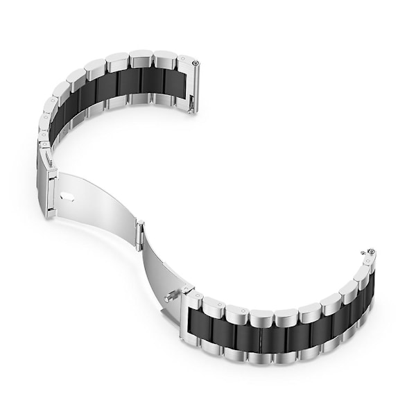 Sølv Sort Sølv Sort Rustfrit Stål Rem kompatibel med Huawei Watch Gt 3 42mm / Watch Gt 2 42mm