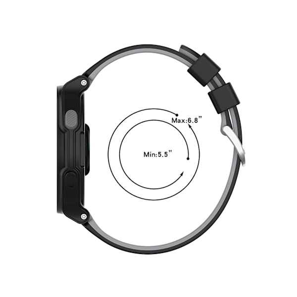 Sort Grå Sort Grå kompatibel med Garmin Approach S2 / S4 Silikone Urrem