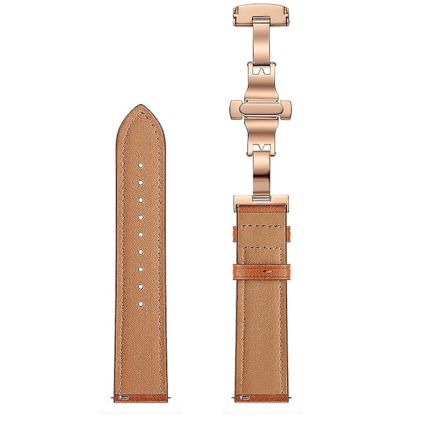 Brun Brun 20mm Fjärilslås Klockarmband Roséguld Spänne