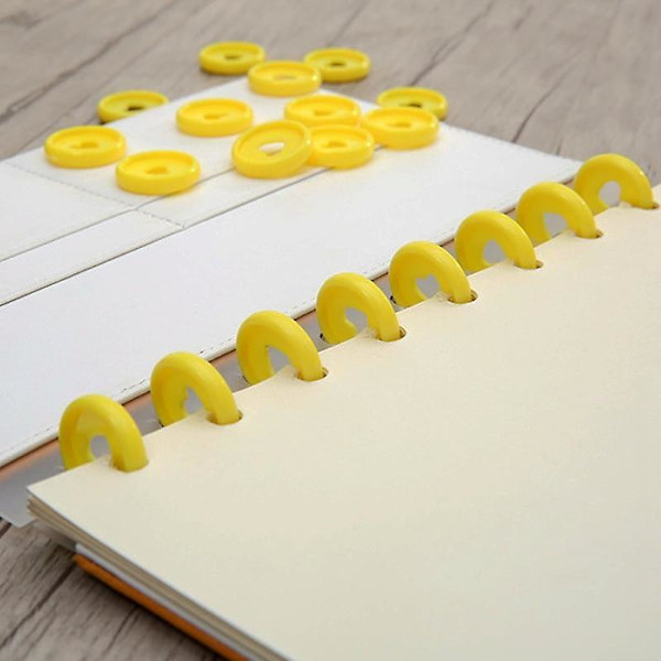 Solid Heart Pärmar Ringar Anteckningsböcker Diy Happy Planner Discs Yellow