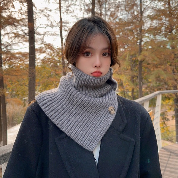 Dame falsk krage Avtakbar halv Vinter Koreansk stil All-Ma Gray 50cm