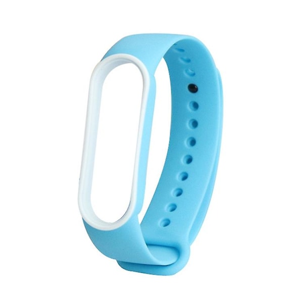 Himmelblå Hvit Himmelblå Hvit kompatibel med Xiaomi Mi Band 5 Tofarget Tpe Klokkereim