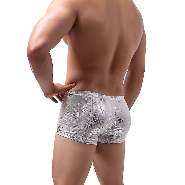 Nya Boxer Herr Trunks Underkläder Kalsonger Silver White L