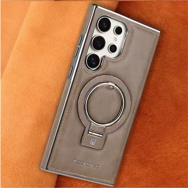Etui til iPhone 16 Beige High-end business læder Magnetisk stativ