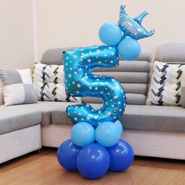 Söta nummer folieballonger för festdekorationer blue5