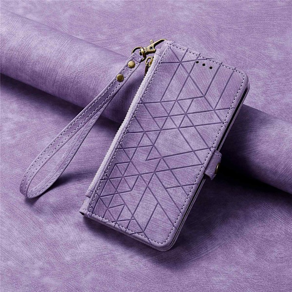 Etui til iPhone 13 Pro Max Lilla [med armbånd] Geometrisk Stropp Flip