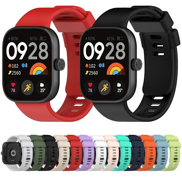 Vit Vit Enfärgad Silikonrem kompatibel med Redmi Watch 4