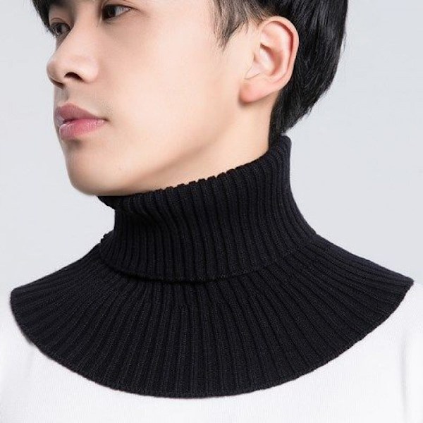 Naisten tekoviulus Irrotettava puolipoolokaulus Huivi Neulepusero [Men's collar bandana] Gray