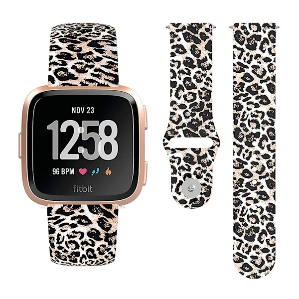 Brun Leopard Brun Leopard Rem kompatibel med Fitbit Versa 2 / Lite