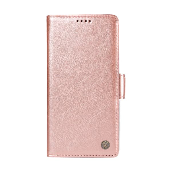 Etui til iPhone 14 Plus Rosaguld Pebbled Side Spænde Frosted Wallet med Kortholder