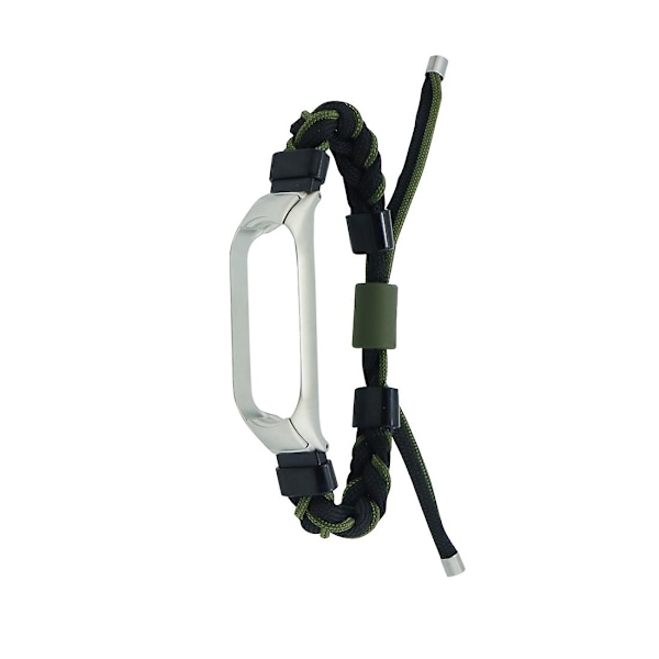 Svart Grön Svart Grön Flätad Sladd Nylon Klockarmband kompatibelt med Xiaomi Mi Band 8