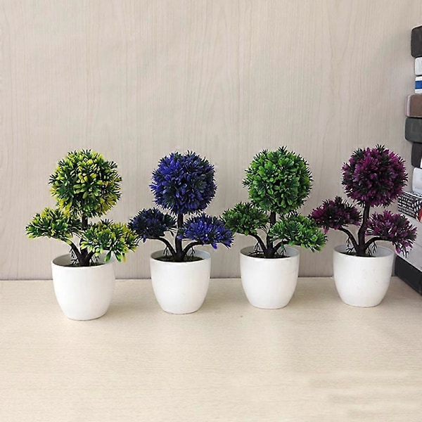 Artificiell Bonsai Simulerad Skrivbordsdekor Plast Gäst-Välkomnande Tall Krukväxt för Kontor Green