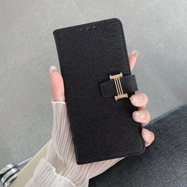Etui til iPhone 14 Plus sort Crossbody spænde Flip