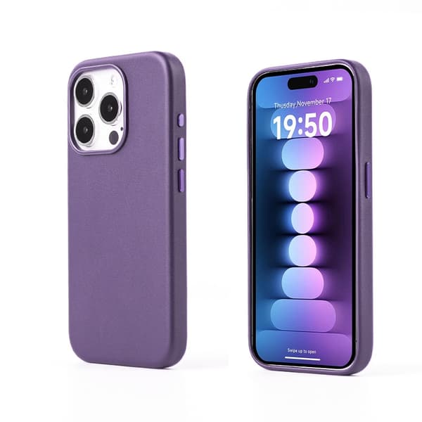 Etui til iPhone 14plus magnetisk + animation Mørkelilla Magnetisk mode læder klassisk