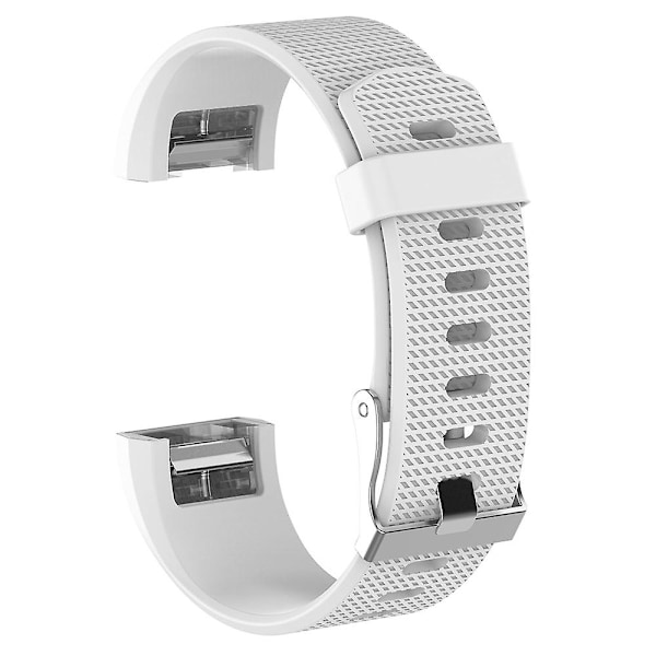 Valkoinen Valkoinen yhteensopiva Fitbit Charge 2:n kanssa Yleinen kuvio Silikoni Kellon ranneke soljella, Koko: s (valkoinen) S