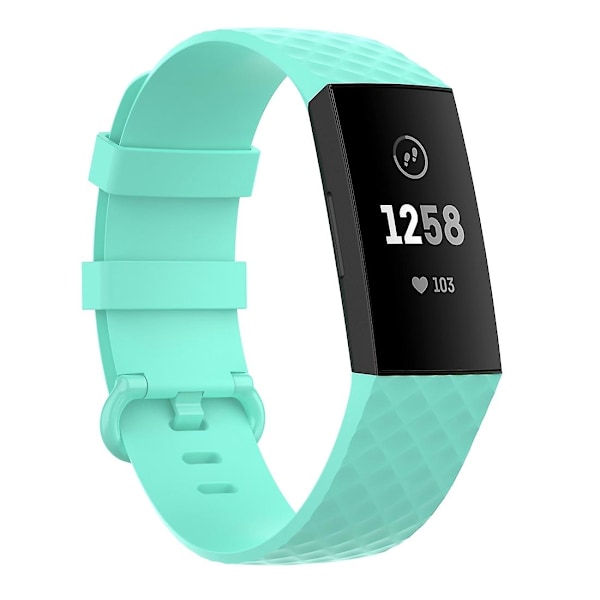 Grön Grön 18mm Silverfärgat Spänne TPU Armbandsur Kompatibelt med Fitbit Charge 4 / Charge 3 / Charge 3 Se, Storlek: L