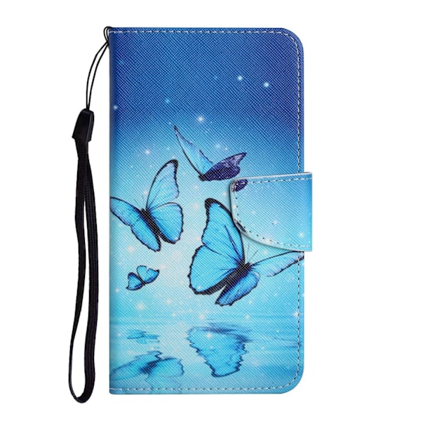 Etui til iPhone 13 Pro Max Flygende Sommerfugl Malt Trykk Flip Lommebok med Kortholder