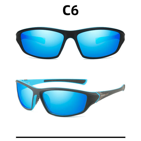 Polarized Night Vision Solglasögon Sport Polarized Solglasögon Herr Outdoor Glasögon för Ridning C18 outer black inner Blue Ice Blue