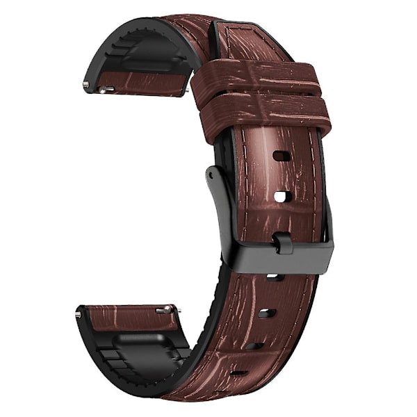 Mörkbrun Mörkbrun Bambuledsstruktur Silikonläder Klockarmband