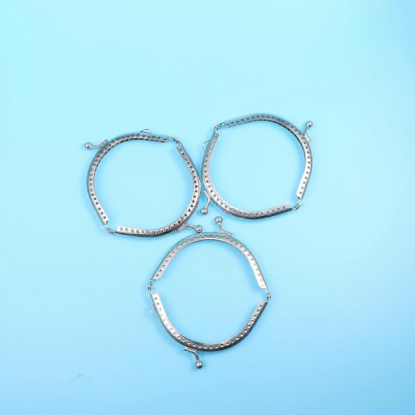 5 kpl Metallikehys Kaarilukkoja Laukun Klipsit Laukun Tekemiseen DIY Askarteluun (Hopea)