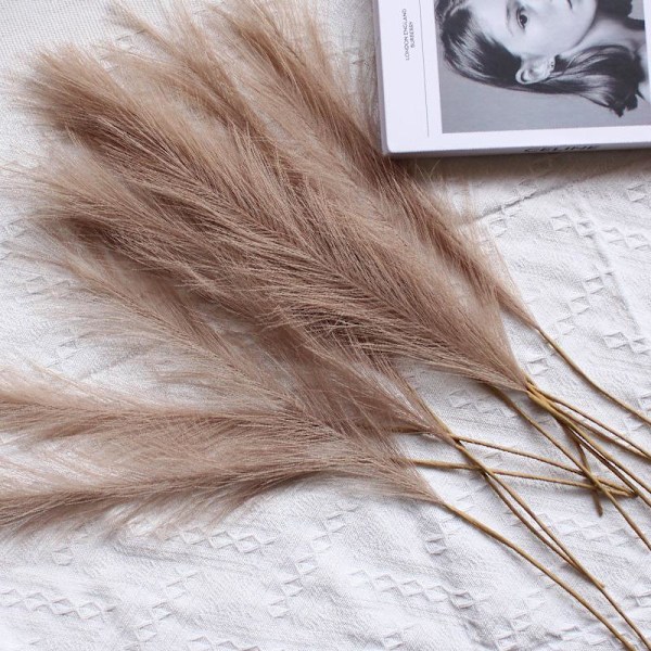 55CM 5/10/20ST Fluffig Pampasgräs Boho Dekor Blomma Falsk Växt Vass Simulerad Bröllopsfest Hem D Matches the image 20PCS