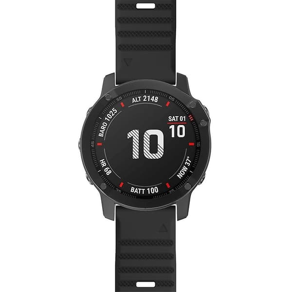 Sort Sort Silikone Urrem kompatibel med Garmin Fenix 7x