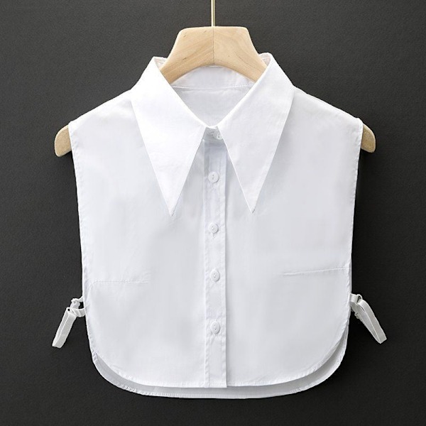 Dame falsk krage Avtakbar halv Hvit Stilig Allsidig Round neck