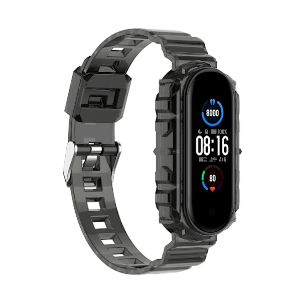 Transparent Svart Transparent Svart Tpu Integrerat Armband kompatibelt med Xiaomi Mi Band 5/6/7