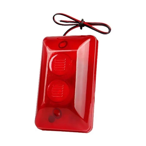Mini Piezo Stroboskop Siren 12V Kabelansluten Alarm med Högt Ljud 115dB -123