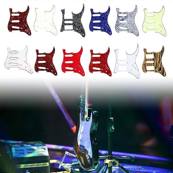 Pick Guard Slagplade til 11 Hullers Guitar Tilbehør 12 Farver Valgfri White pearl